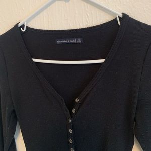 Abercrombie bodysuit - ribbed black thong